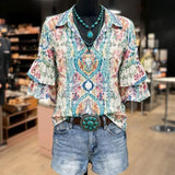 Vintage Floral Print Shirt