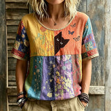Vintage Floral Print Blouse