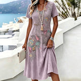 Vintage Floral Print Dress