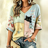 Vintage Floral Print Blouse