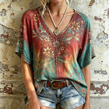 Vintage Floral Print Blouse
