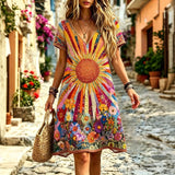 Casual Floral Print Dress
