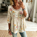 Vintage Floral Print Blouse