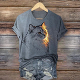 Casual Cat Print T-Shirt