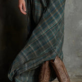 AILENE | CLASSIC GREEN PLAID SHIRT DRESS