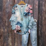 Vintage Floral Print Blouse