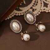 Vintage Pearl Framed Drop Earrings