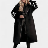 Manca – Elegant coat-style cardigan with hood