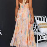 Sandra | Elegant Watercolour Maxi Dress for Summer
