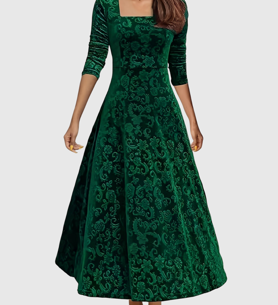VESPERA | GRACEFUL FLORAL MIDI DRESS