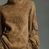 Hilda | Suede Turtleneck Dress