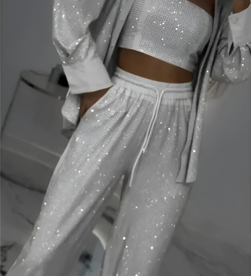 FIORALBA | SEQUIN LOUNGE SET – THREE PIECE