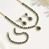 ELEGANT GEOMETRIC CRYSTAL JEWELRY SET