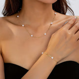 Set of Delicate Pearl Chain Jewellery