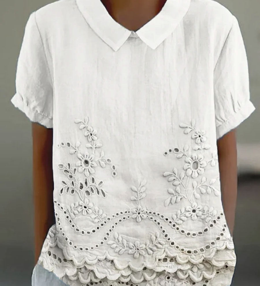 Lily | Floral Embroidered Shirt