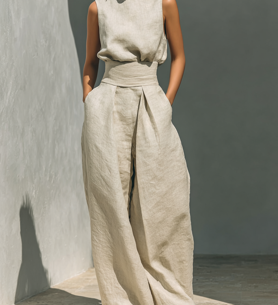 Venancia™ | Minimalist Set Top and Wide Leg Trousers