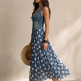 Olivia | Midi Dress in Polka Dot Chiffon