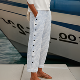 Caitlin | Comfortable Striped Button Trousers