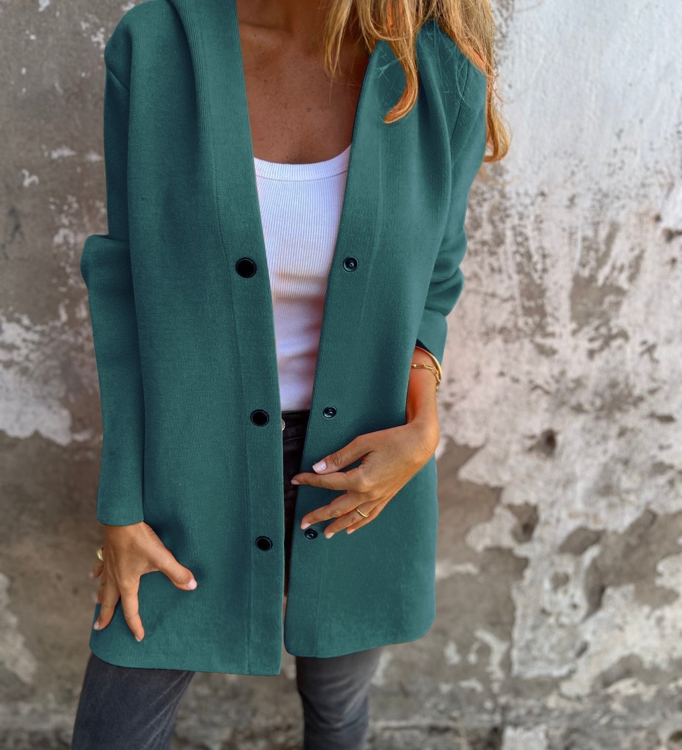 VIONNE | HOODIE JACKET WITH BUTTONS
