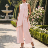 Charlotte | Elegant Jumpsuit with High Neck Draped Top
