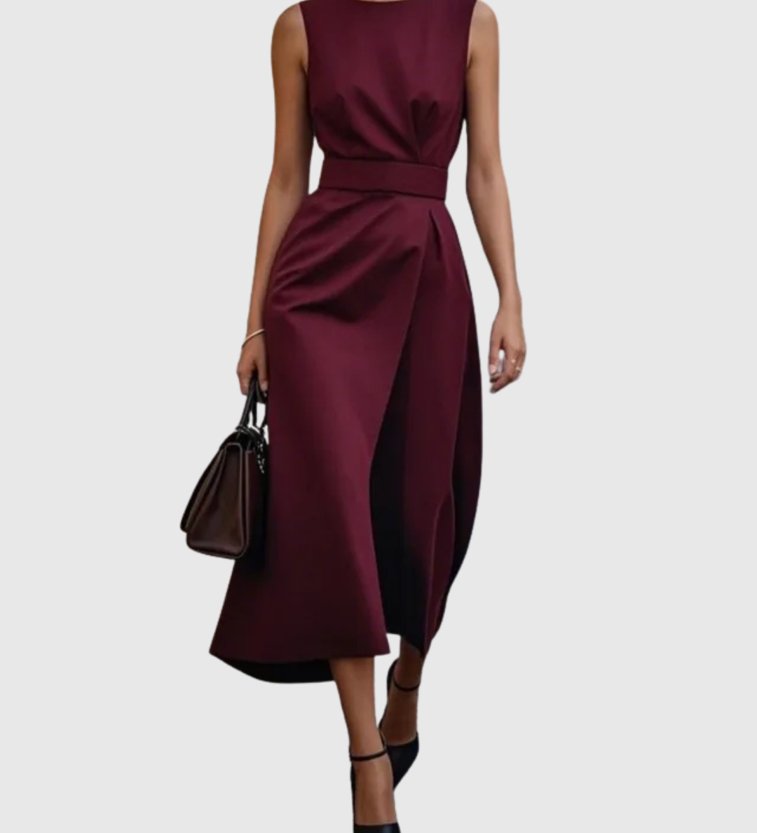 CLARIMOND | ELEGANT ROUND NECK DRESS