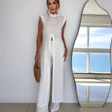 Benigna™ | White Ruffled Tunic and Trousers Set