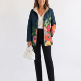 OLIVIA | Quilted Jacket with Painted Flowers Camille