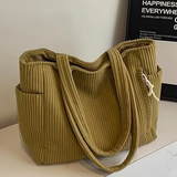 SYLVA | RIBBED TOTE BAG WITH CORD DETAIL