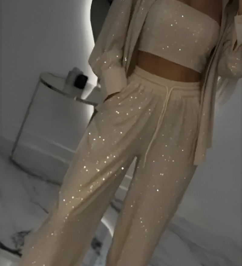 FIORALBA | SEQUIN LOUNGE SET – THREE PIECE