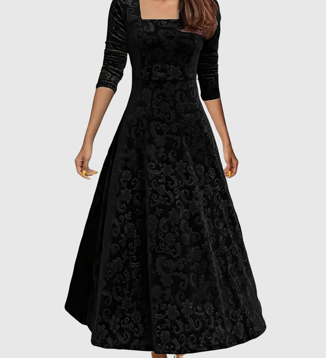 VESPERA | GRACEFUL FLORAL MIDI DRESS