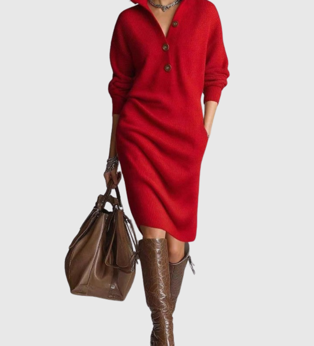 ARIANELL | WOOL WINTER KNIT MIDI DRESS