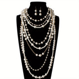 Multi-Layer Boho Pearl Statement Set