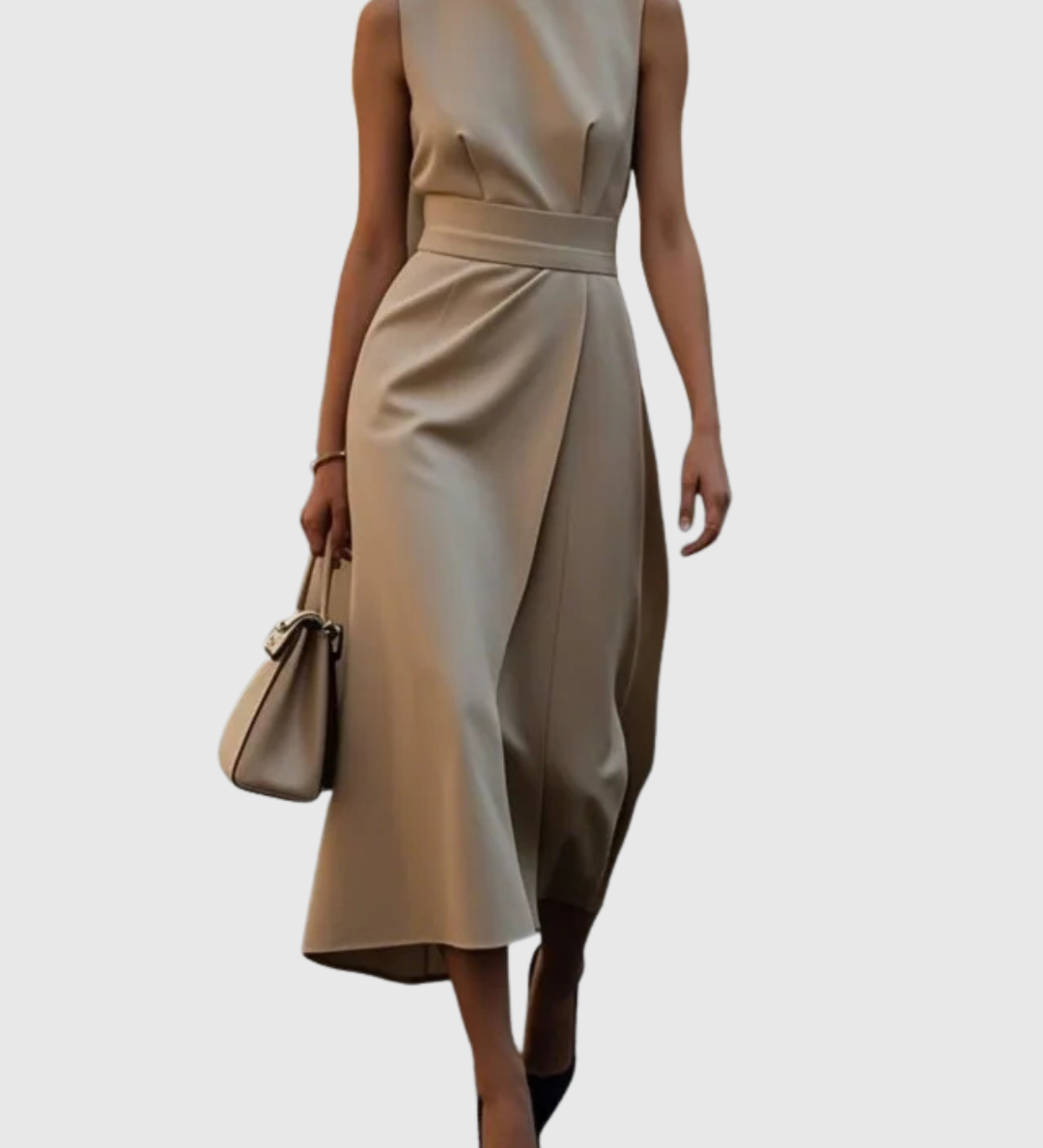CLARIMOND | ELEGANT ROUND NECK DRESS