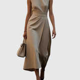 CLARIMOND | ELEGANT ROUND NECK DRESS