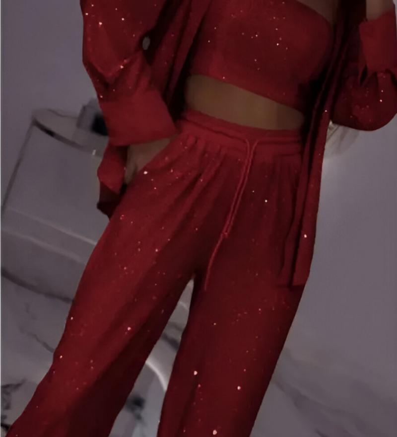 FIORALBA | SEQUIN LOUNGE SET – THREE PIECE