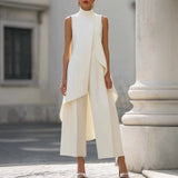 Charlotte | Elegant Jumpsuit with High Neck Draped Top