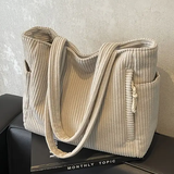 SYLVA | RIBBED TOTE BAG WITH CORD DETAIL