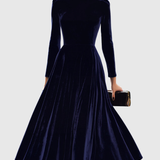 SIBELLA | NAVY LONG-SLEEVE MIDI DRESS
