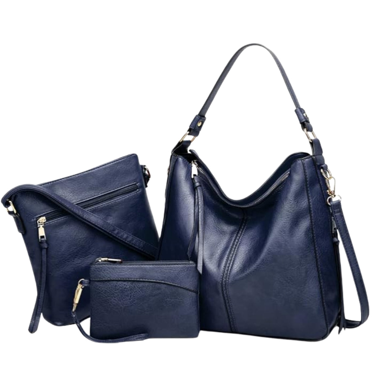 Set of 3 Luxury Leather Hobo Bags