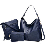 Set of 3 Luxury Leather Hobo Bags