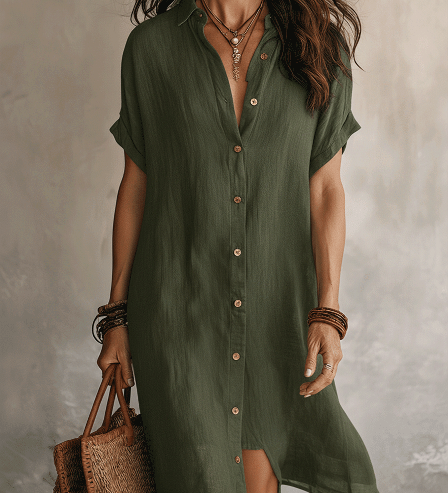 Modern Boho | Effortless Linen Midi Dress