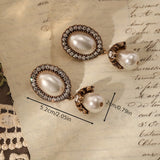 Vintage Pearl Framed Drop Earrings