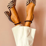 CALVERA | ZEBRA MEDIUM-HEEL SANDALS