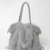 Charlotte - Versatile Plush Velvet Shoulder Tote Bag