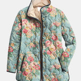 OLIVIA | Quilted Jacket Celadon Roses Mathilde