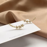 FLORAL RHINESTONE GOLD EARRINGS