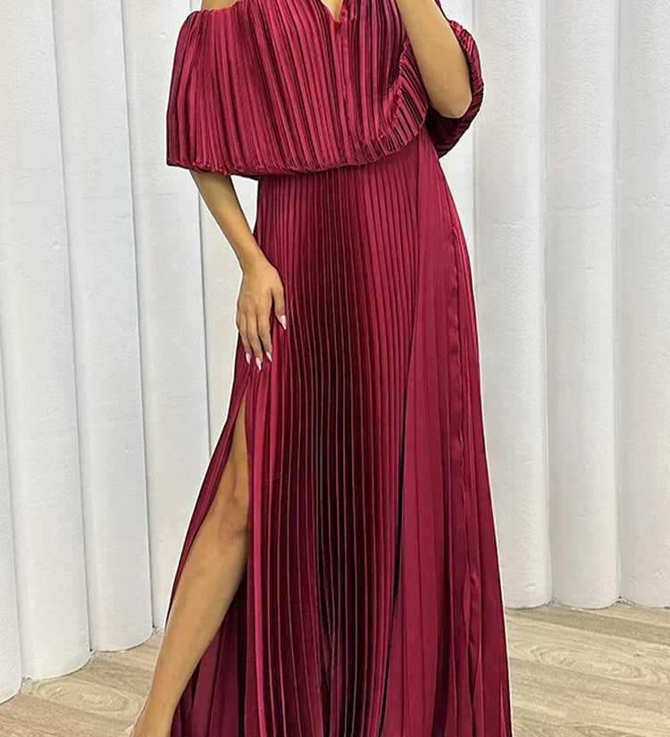 ARABELLA | ELEGANT PLEATED MAXI DRESS