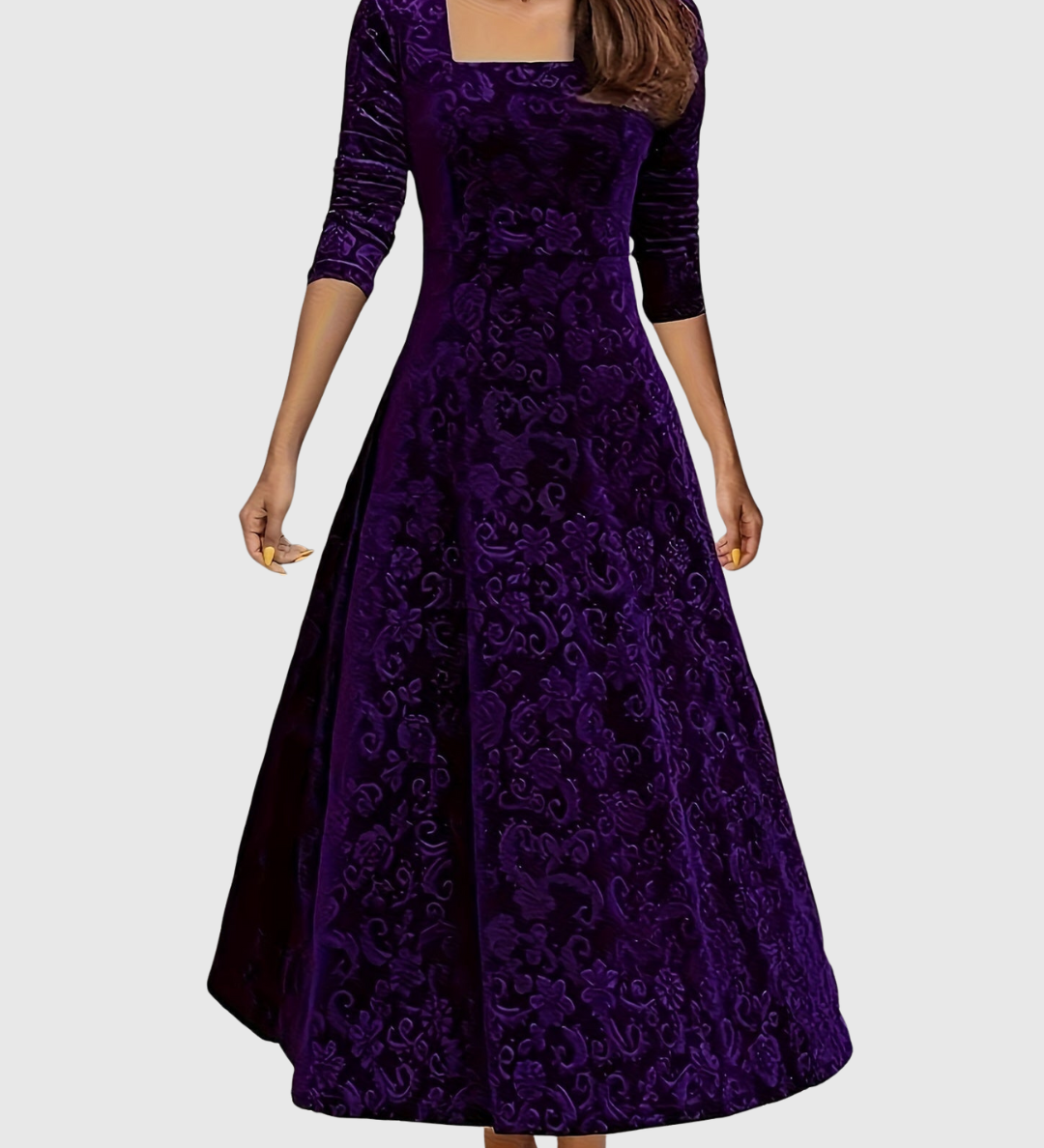 VESPERA | GRACEFUL FLORAL MIDI DRESS
