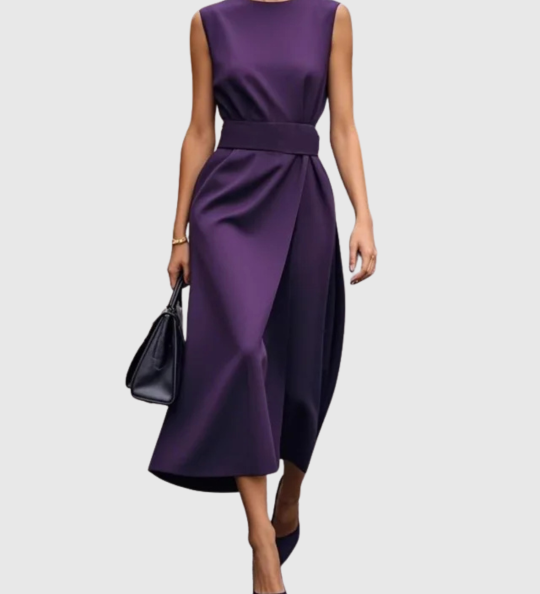 CLARIMOND | ELEGANT ROUND NECK DRESS