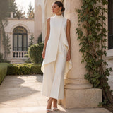Charlotte | Elegant Jumpsuit with High Neck Draped Top